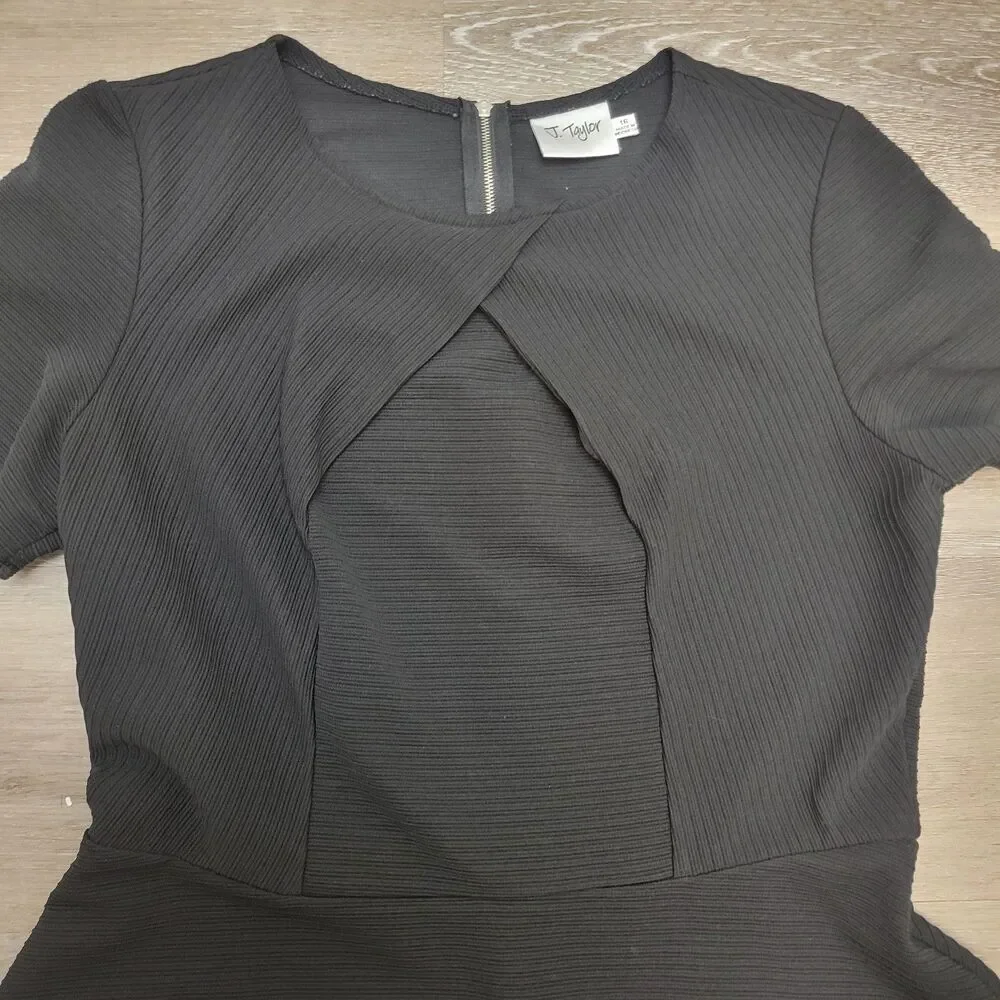 J. Taylor Black dress Jackie O. Size Rockabilly size 16 - Picture 3 of 9